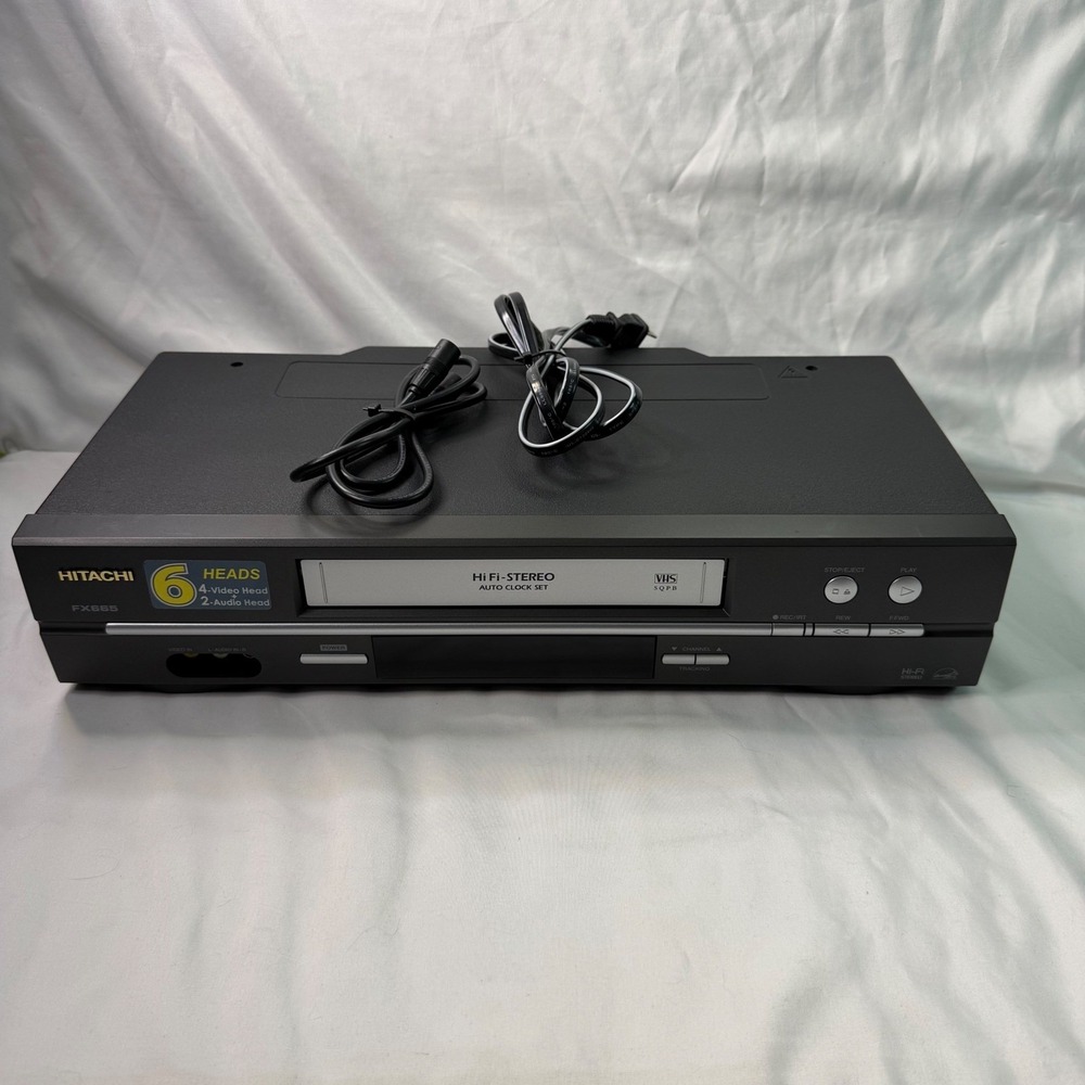 Hitachi VT-FX665A Hi-Fi Stereo 6-Head VHS VCR Video Cassette Recorder Black